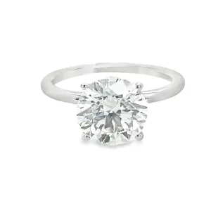 14K White Gold Hidden Halo Lab grown Diamond Engagement Ring - 3.23ctw