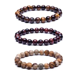 18 Crystal styles, Genuine Natural Stone Beads Elastic Stretch Rope Bracelets