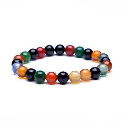 18 Crystal styles, Genuine Natural Stone Beads Elastic Stretch Rope Bracelets