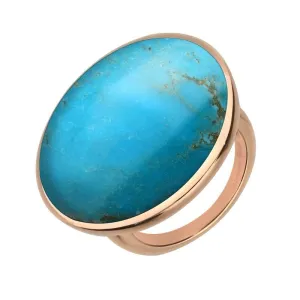 18ct Rose Gold Turquoise Round Ring