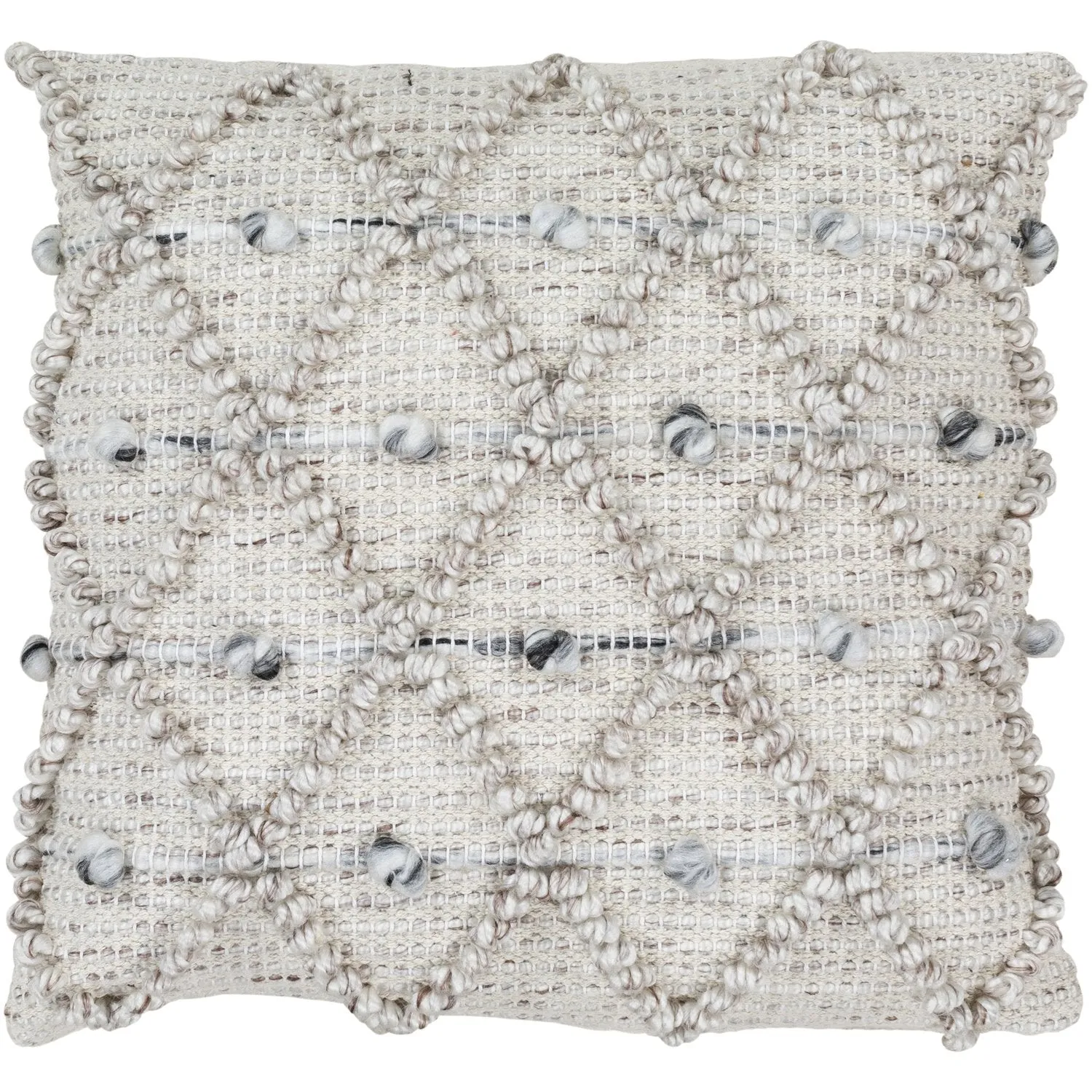 Anders Hand Woven Pillow in Cream & Light Gray