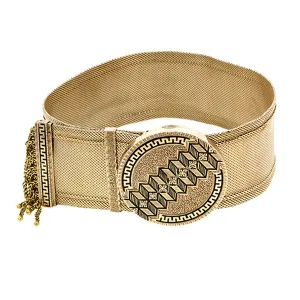 Antique Taille d'Epargne Slide Fringe Gold Bracelet
