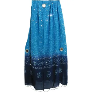 Bandhej Art Indian Ethnic Tie-Dye Crinkled Cotton Sequin Long Scarf Fabric JK321