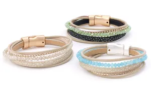 Beads and Leather Bracelet