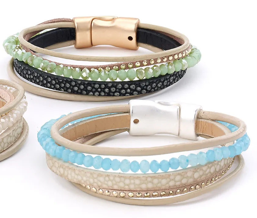 Beads and Leather Bracelet
