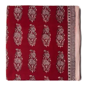 Black & Maroon Bagh Hand Block Printed Cotton Fabric