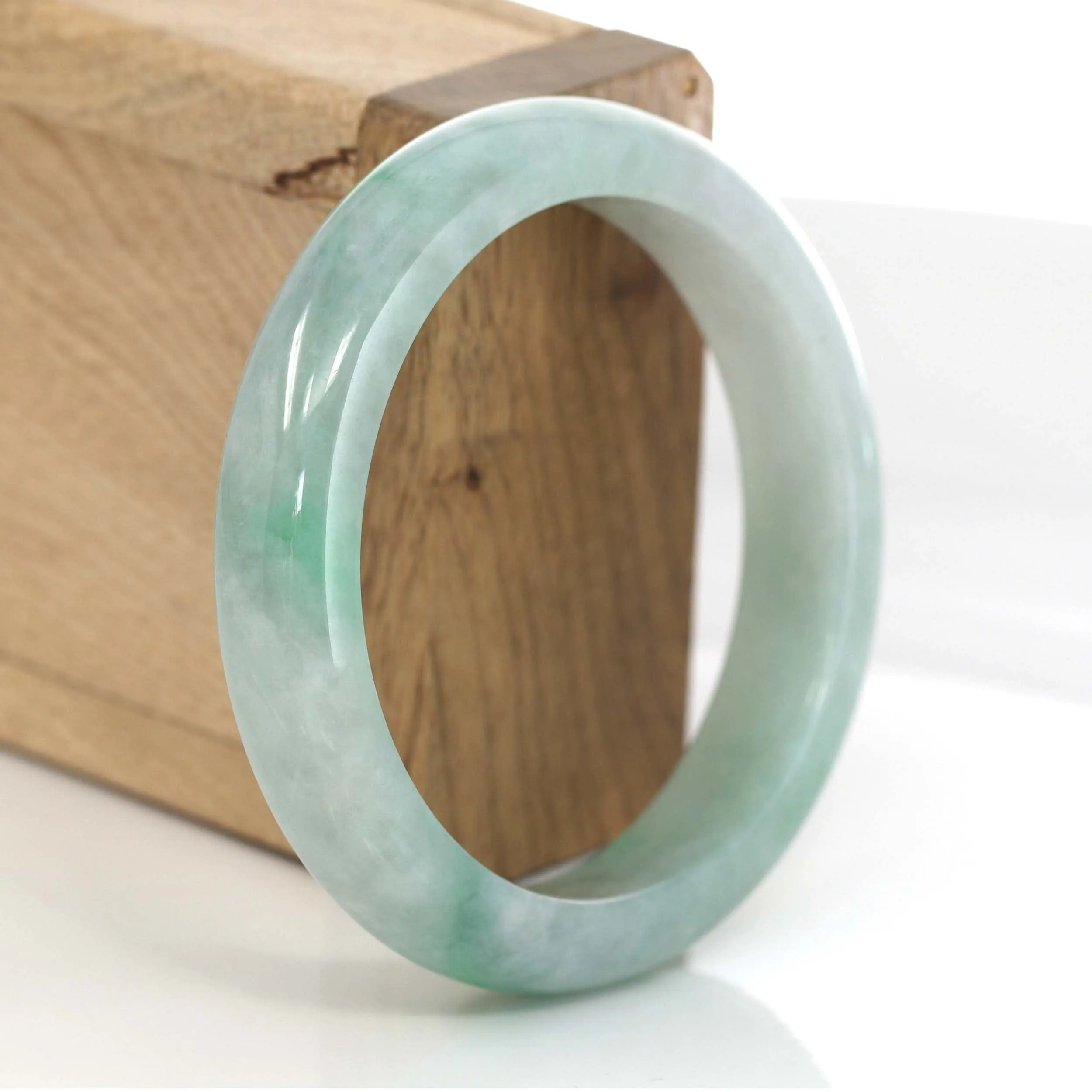 Classic Forest Green Genuine Jadeite Jade Bangle (55.47 mm) #634
