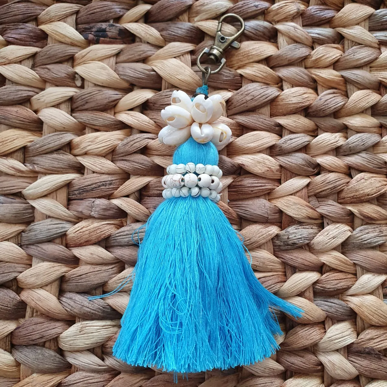 Cowrie Shell Keychains With Multi-Color Tassels