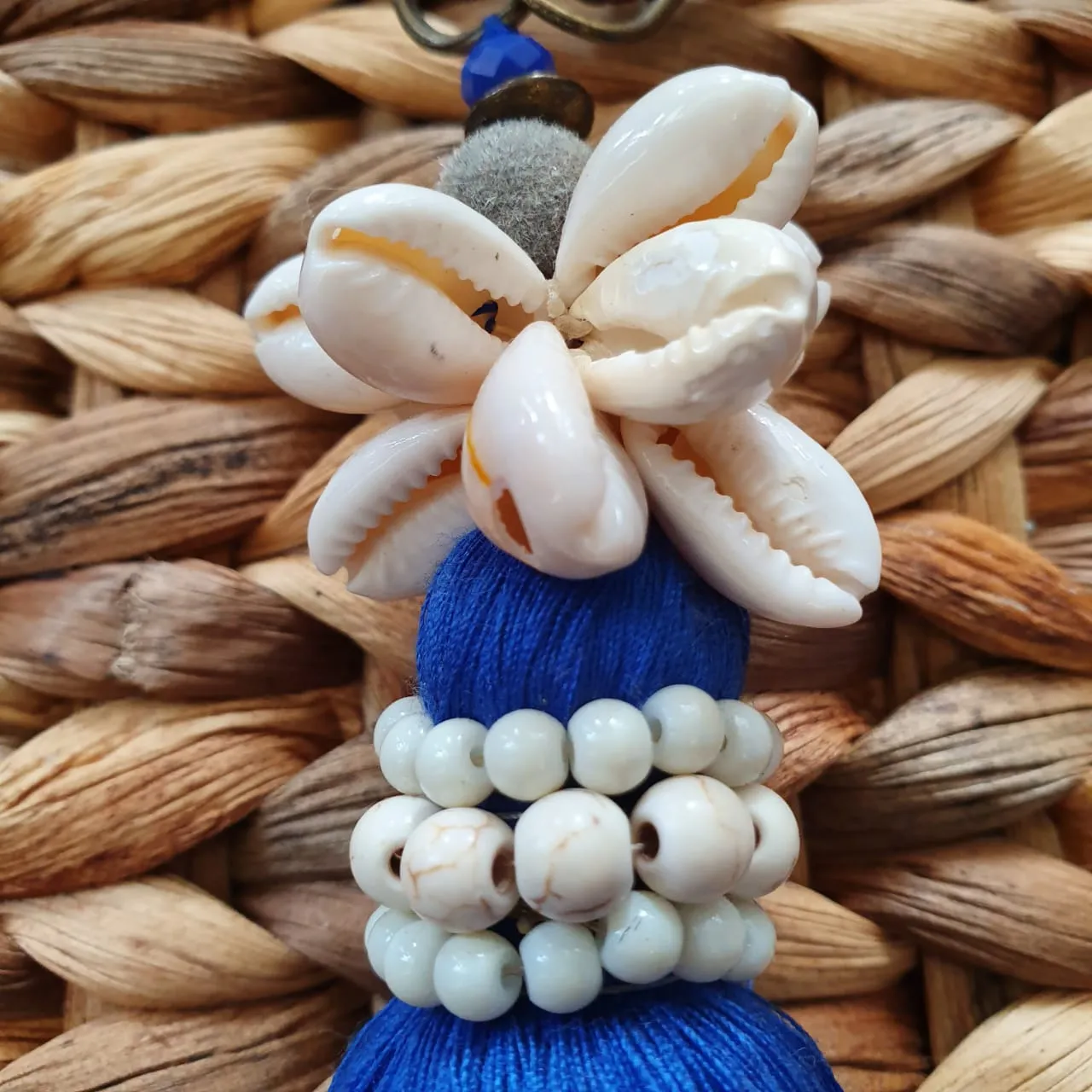 Cowrie Shell Keychains With Multi-Color Tassels
