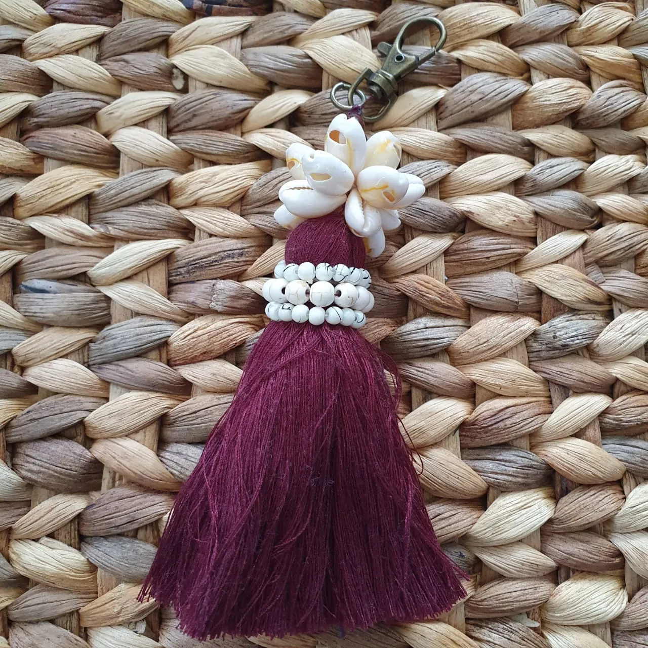 Cowrie Shell Keychains With Multi-Color Tassels