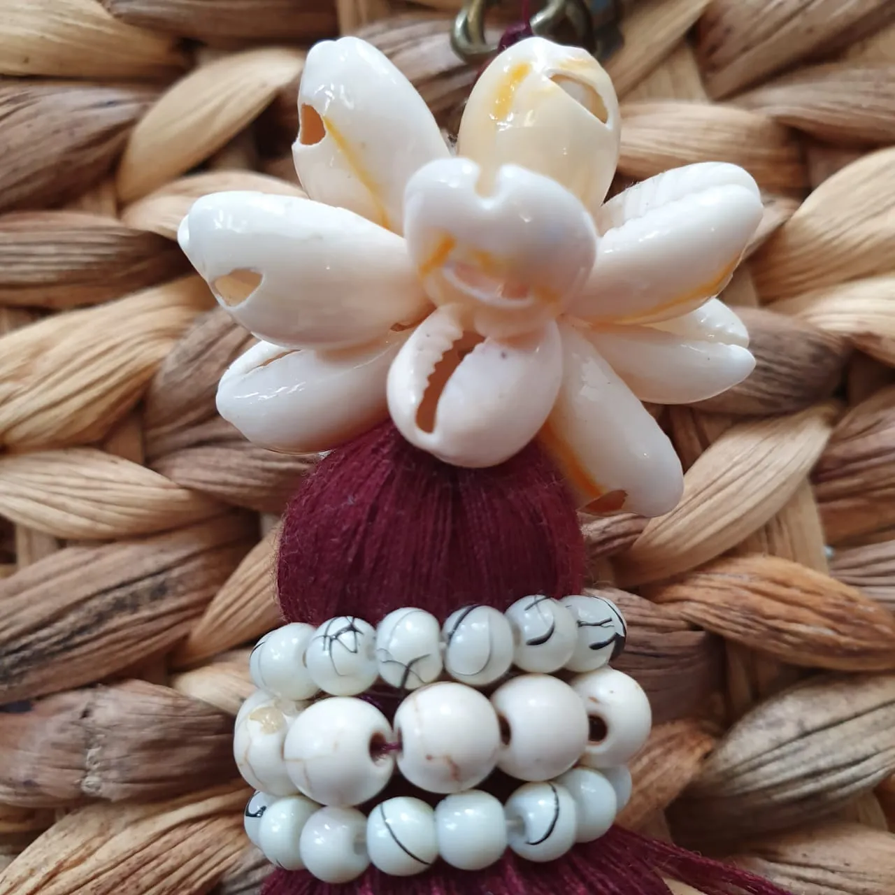 Cowrie Shell Keychains With Multi-Color Tassels