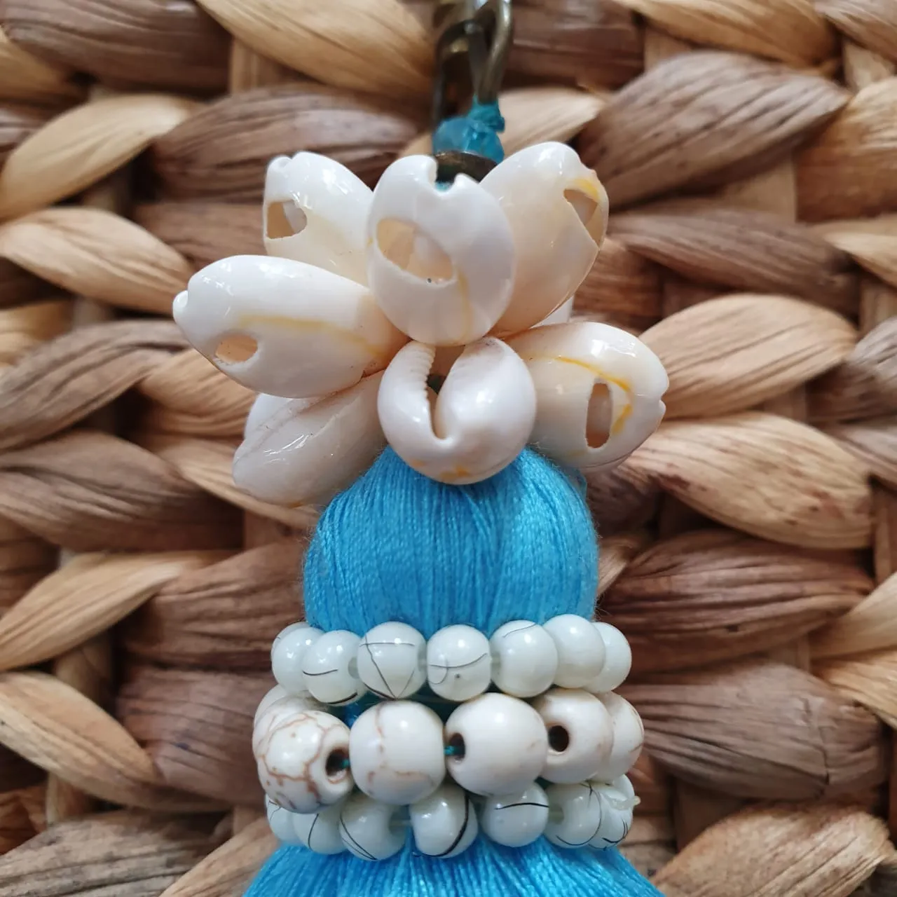 Cowrie Shell Keychains With Multi-Color Tassels