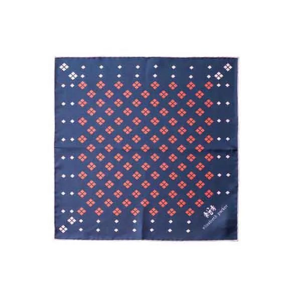 Diamonds For Ever Red and Navy Silk Pocket Square