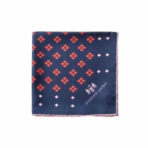 Diamonds For Ever Red and Navy Silk Pocket Square
