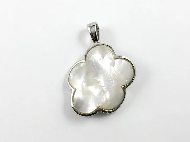 Elegant Casual Wavy MOP Flower Design Steel Set