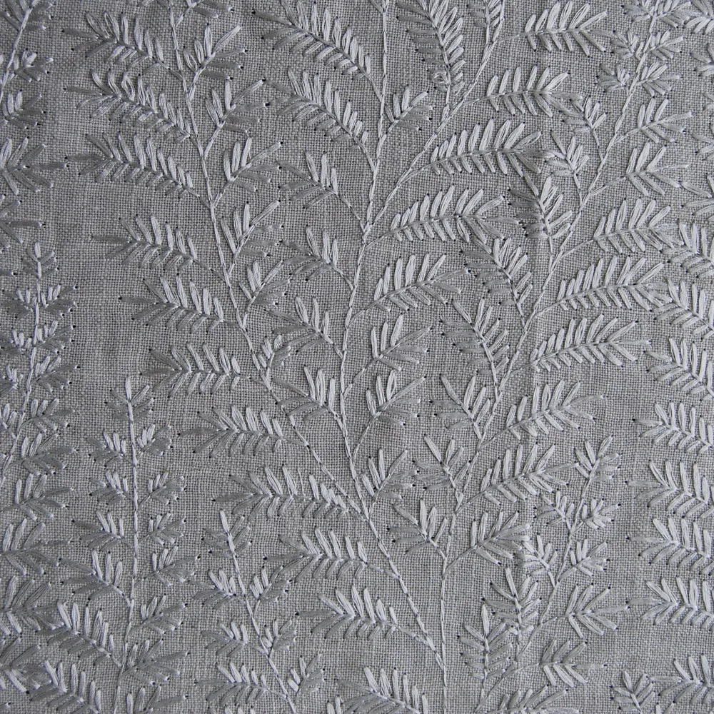 Fernbank Embroidered Woven Fabric (By The Metre) Dove
