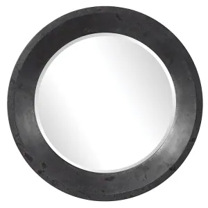 Frazier Round Industrial Wall Mirror by John Kowalski