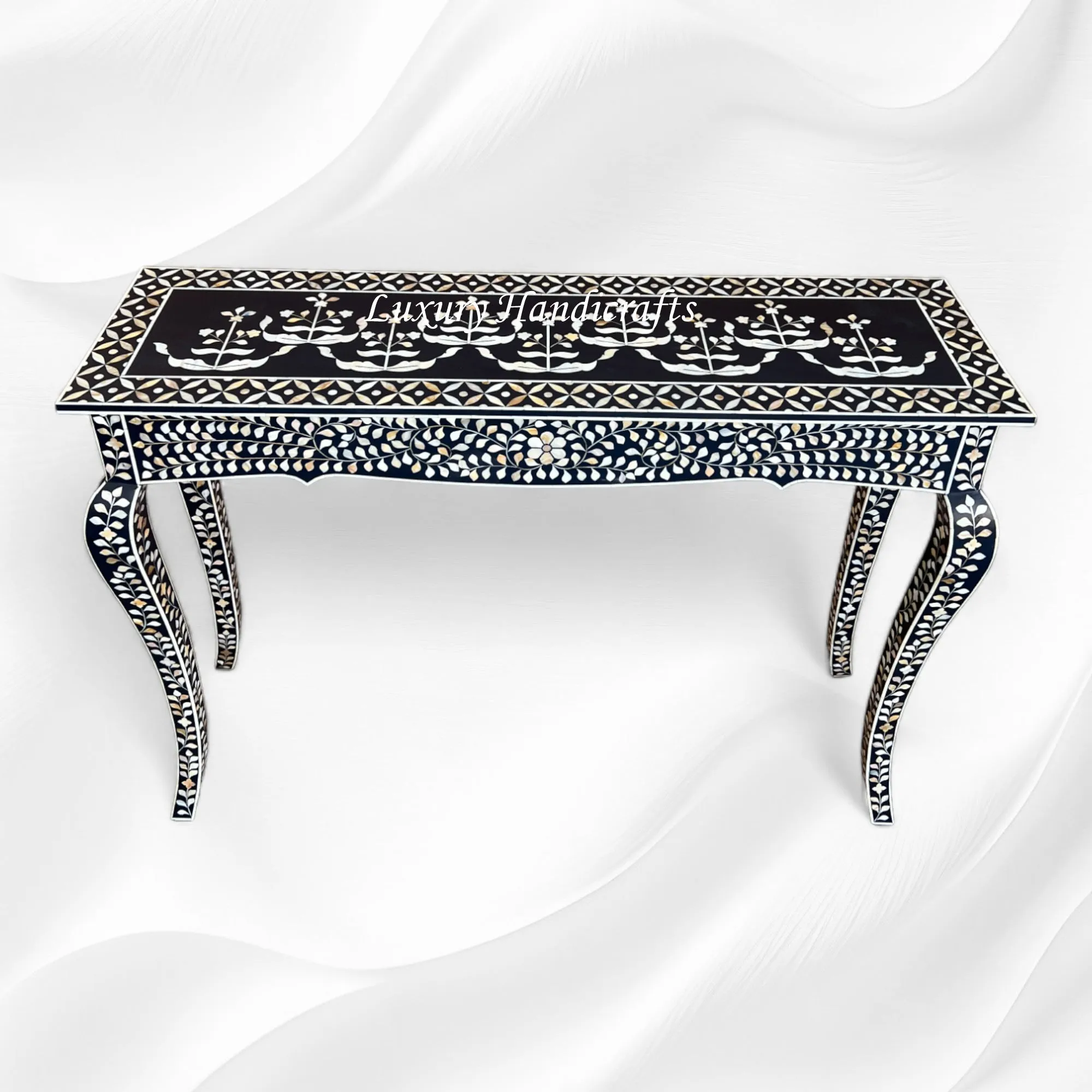 French MOP Inlay Console Black