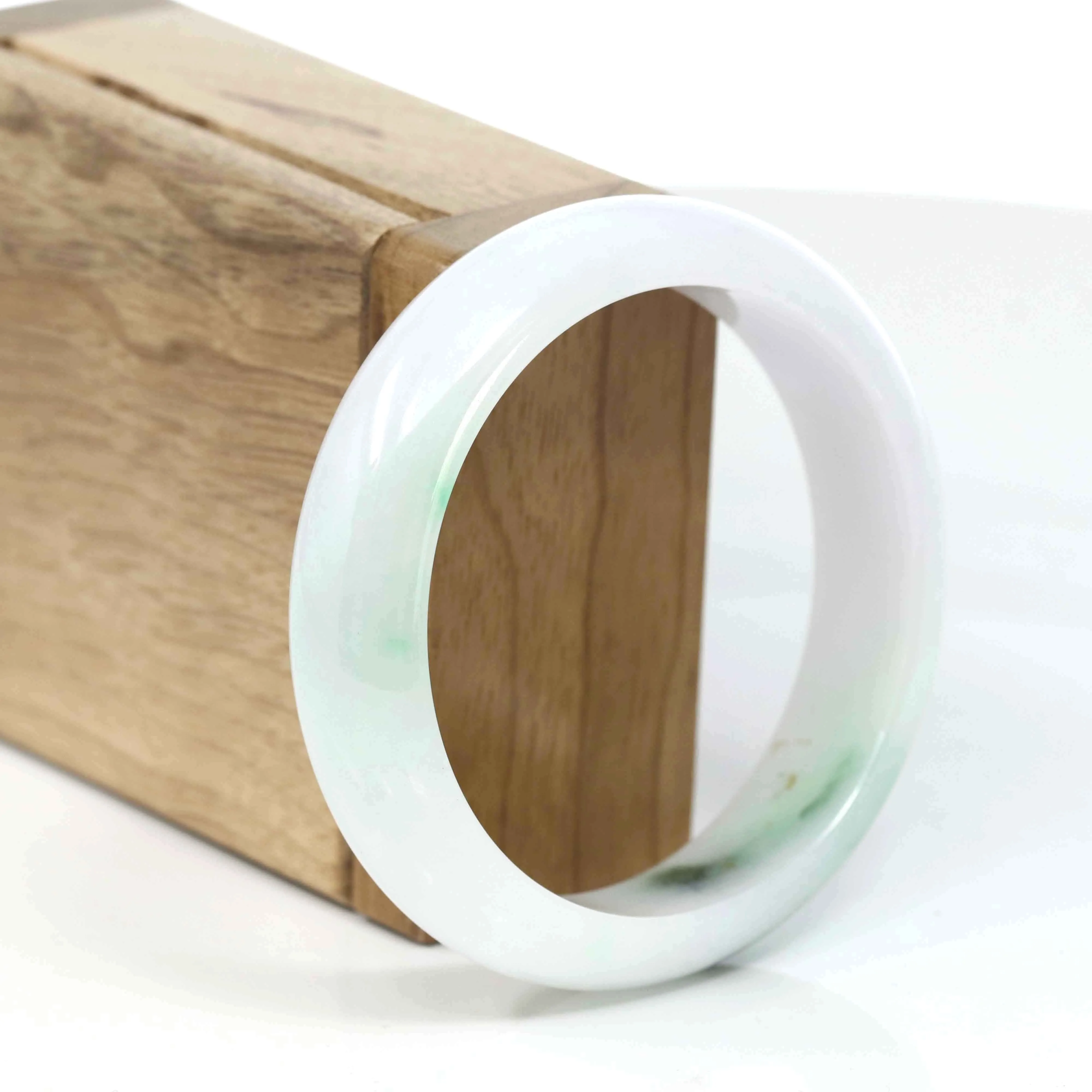 Genuine Burmese Blue green & Lavender Jadeite Jade Bangle Bracelet (58.38mm)#T079