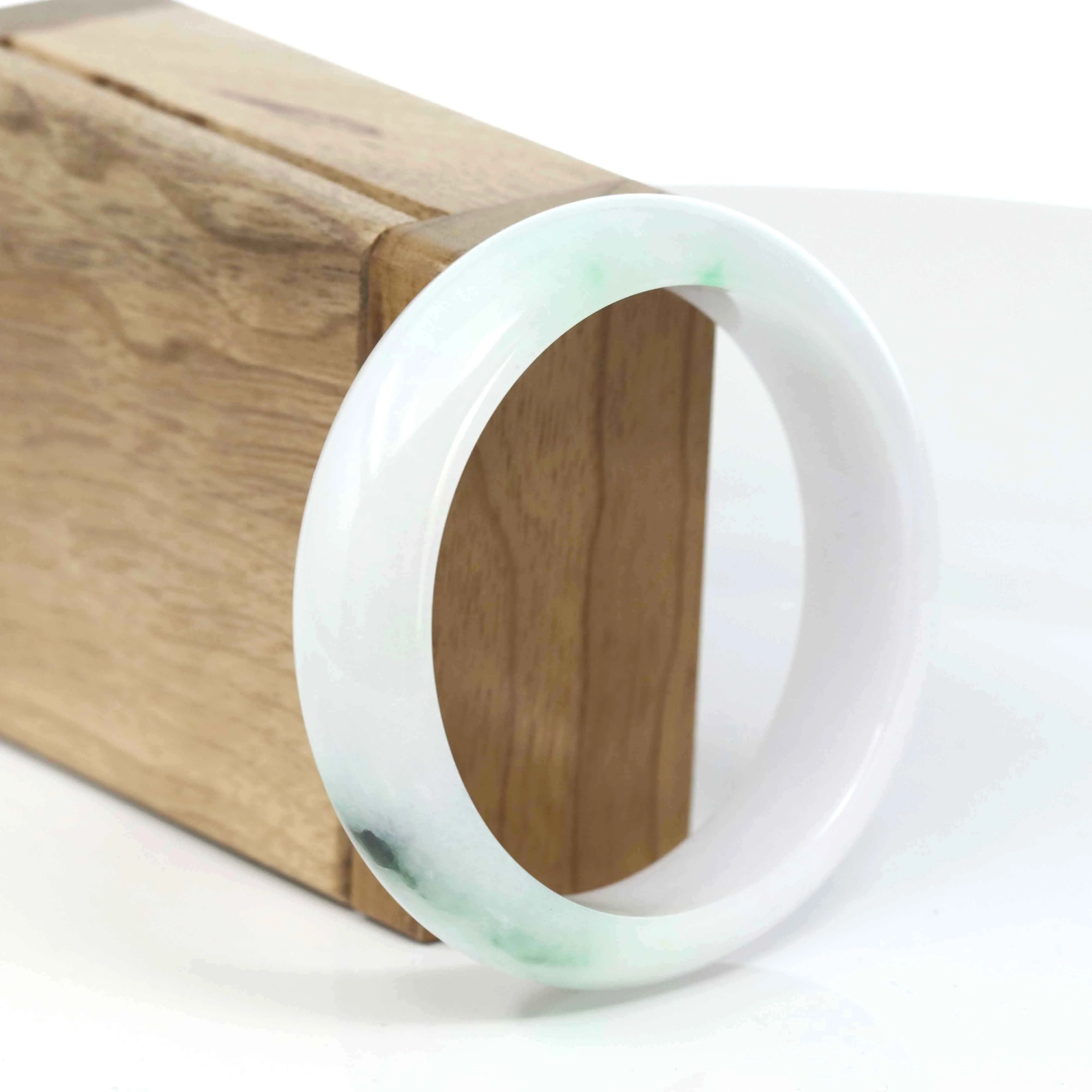 Genuine Burmese Blue green & Lavender Jadeite Jade Bangle Bracelet (58.38mm)#T079