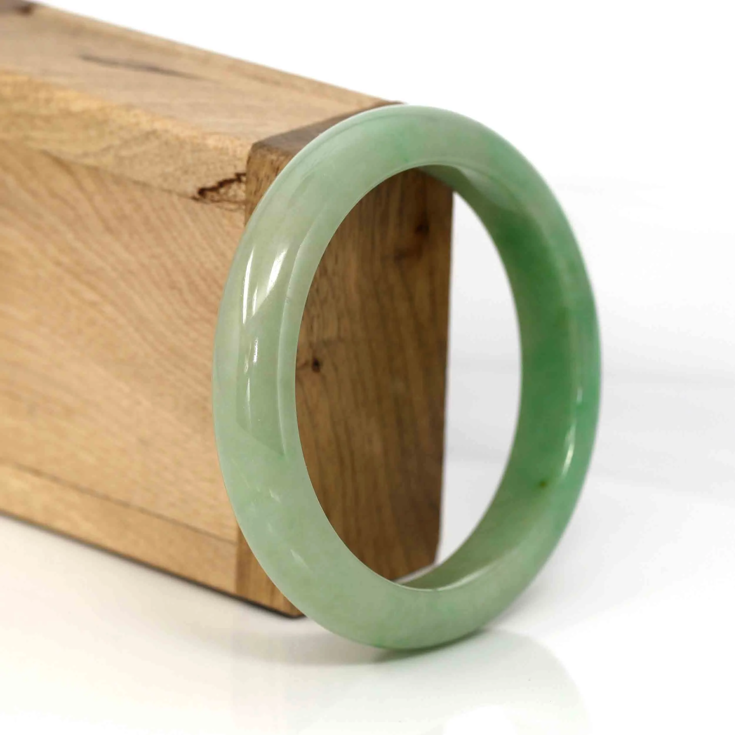 Genuine Burmese Yellowish Green Jadeite Jade Bangle (58.15 mm) #330