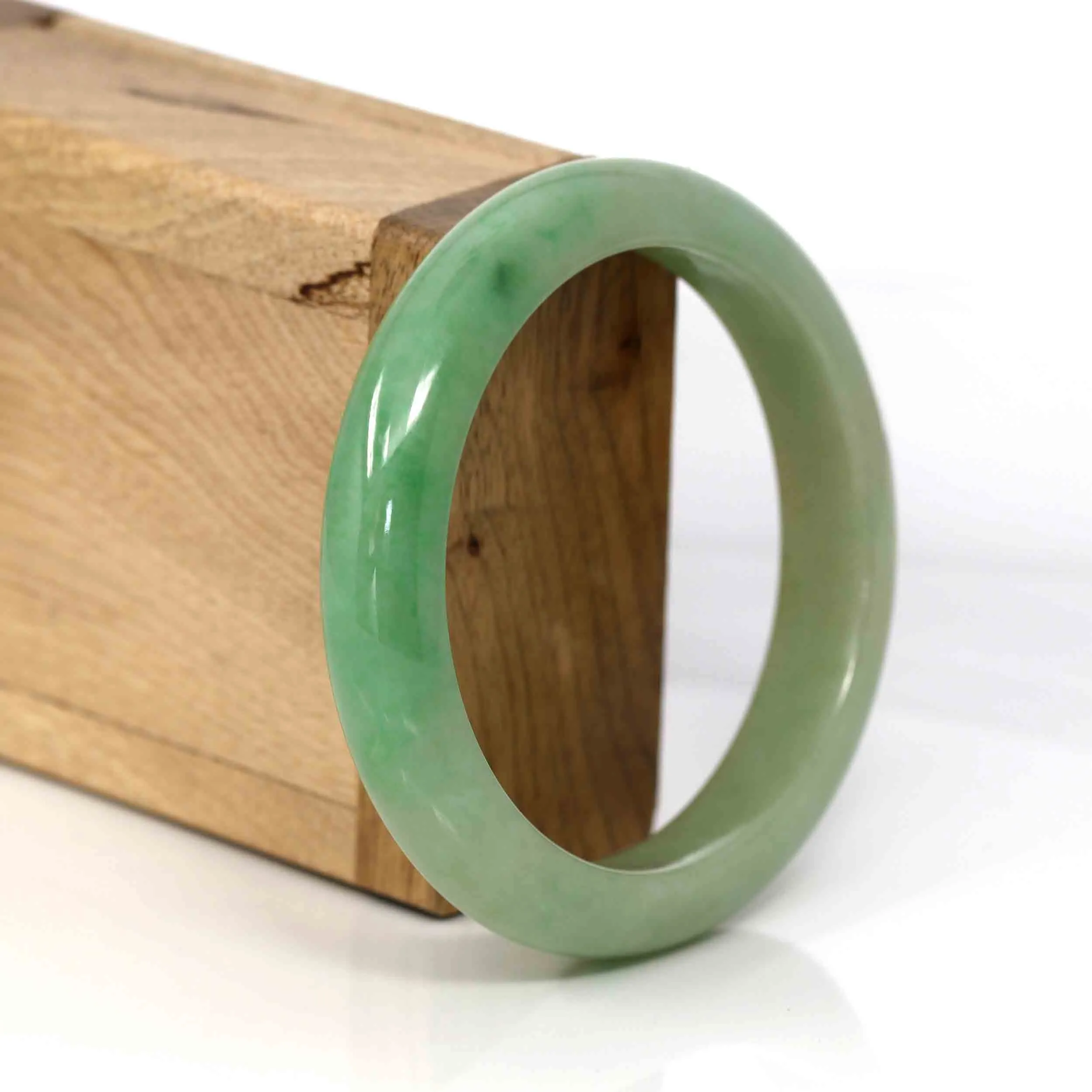 Genuine Burmese Yellowish Green Jadeite Jade Bangle (58.15 mm) #330