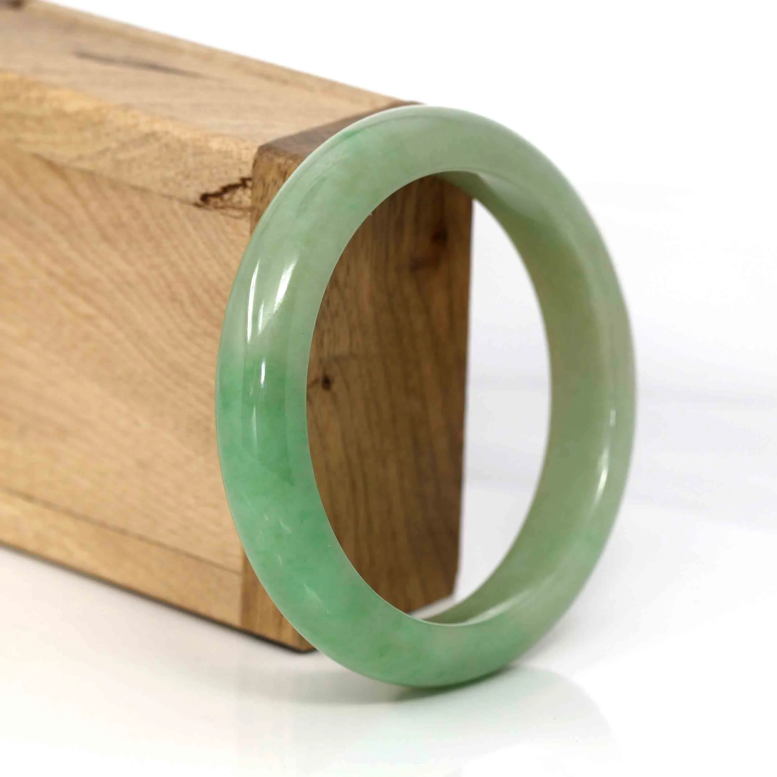 Genuine Burmese Yellowish Green Jadeite Jade Bangle (58.15 mm) #330