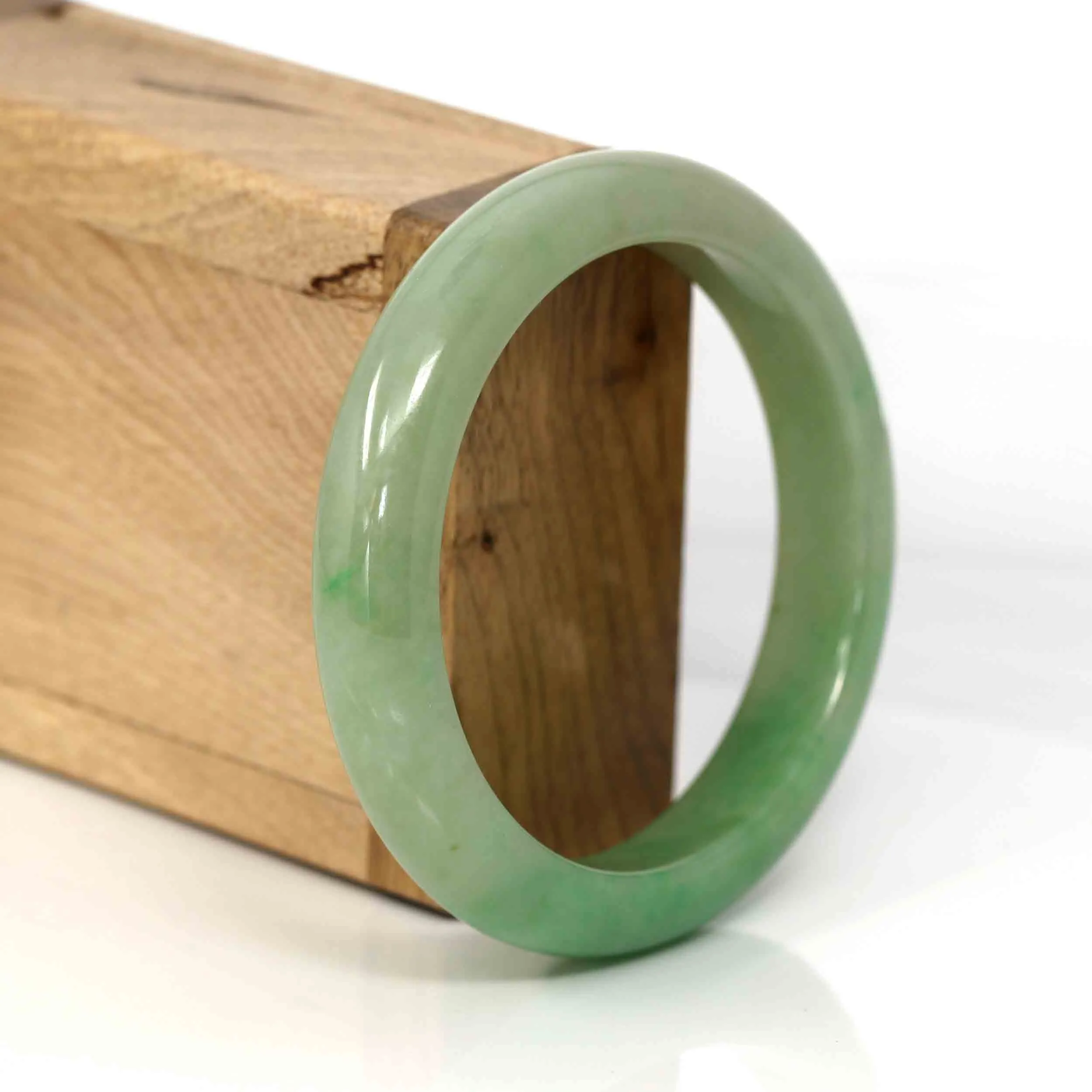 Genuine Burmese Yellowish Green Jadeite Jade Bangle (58.15 mm) #330