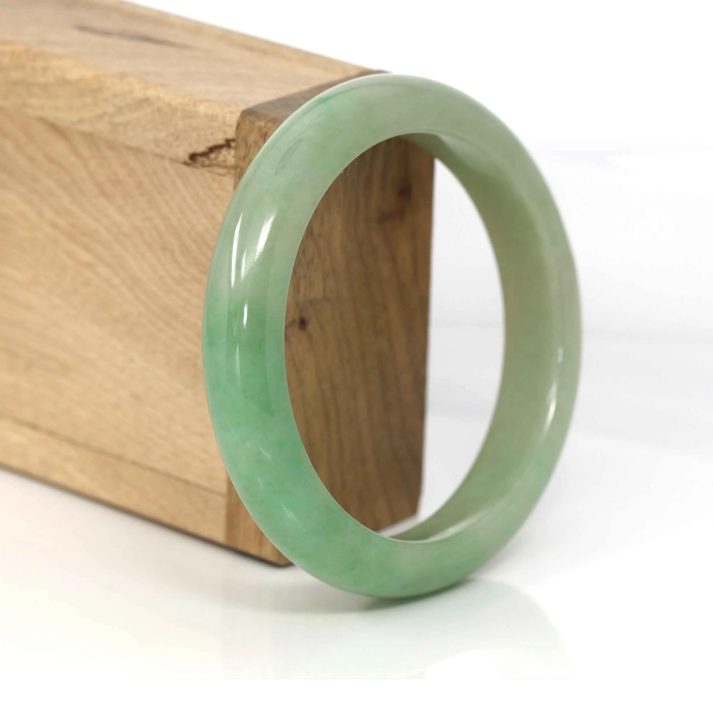 Genuine Burmese Yellowish Green Jadeite Jade Bangle (58.15 mm) #330
