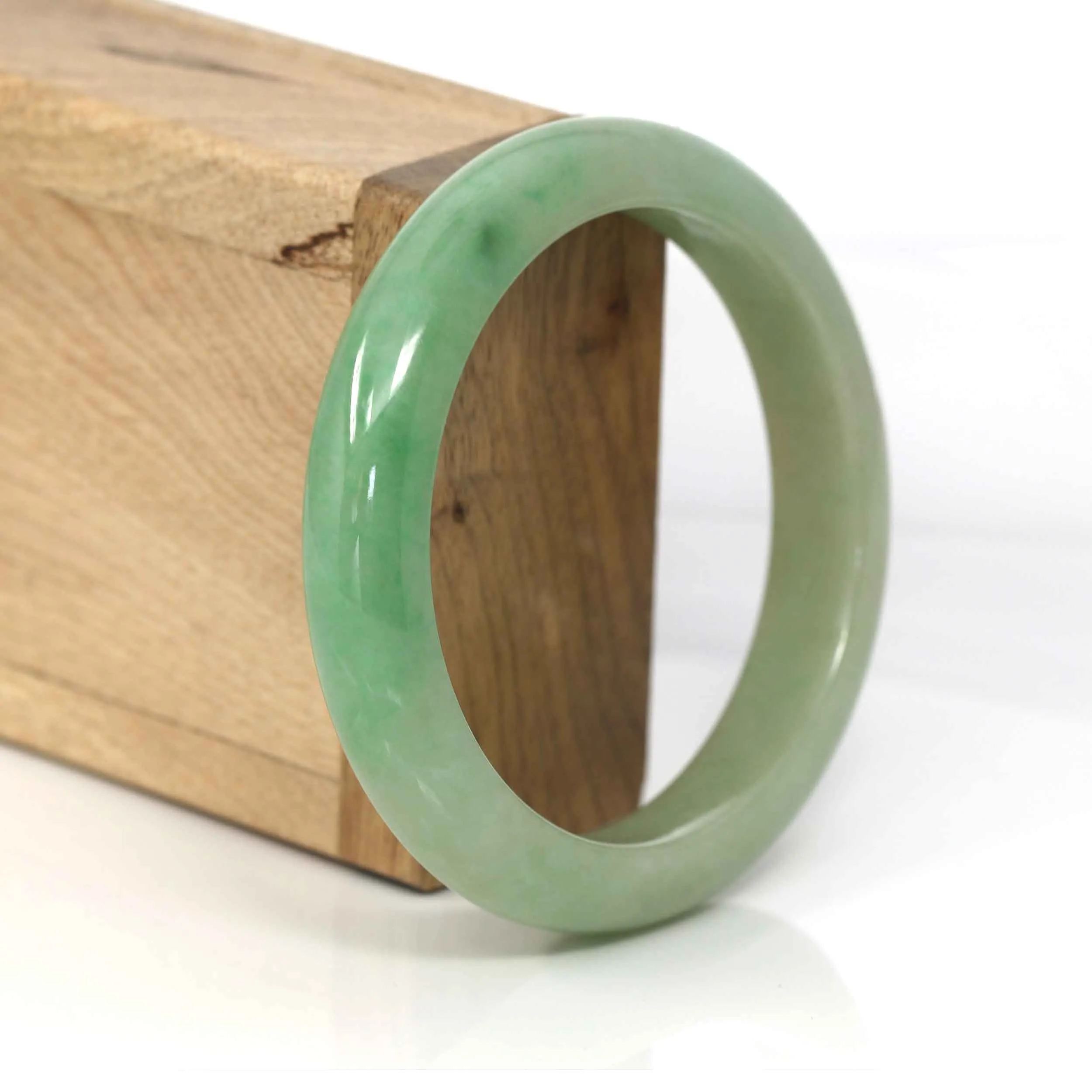 Genuine Burmese Yellowish Green Jadeite Jade Bangle (58.15 mm) #330