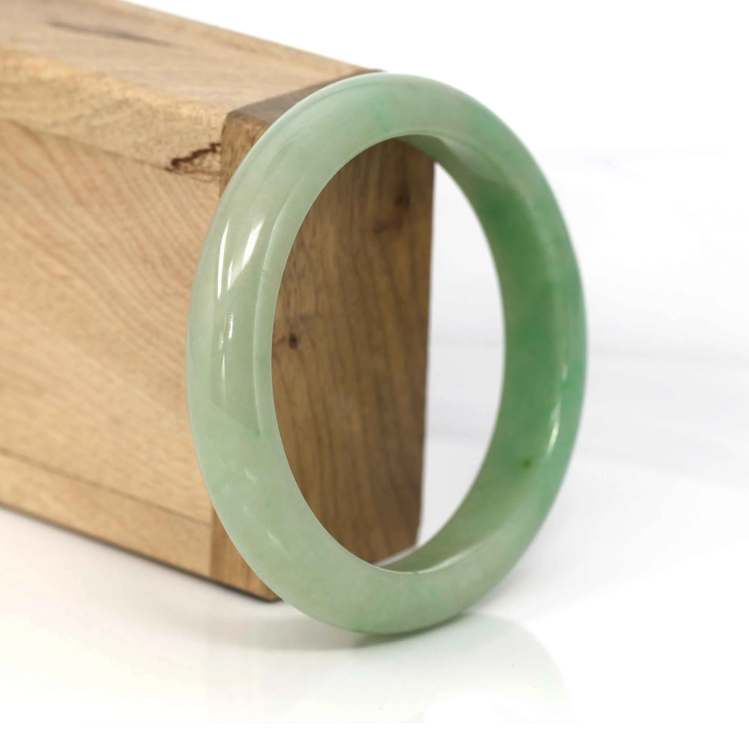 Genuine Burmese Yellowish Green Jadeite Jade Bangle (58.15 mm) #330
