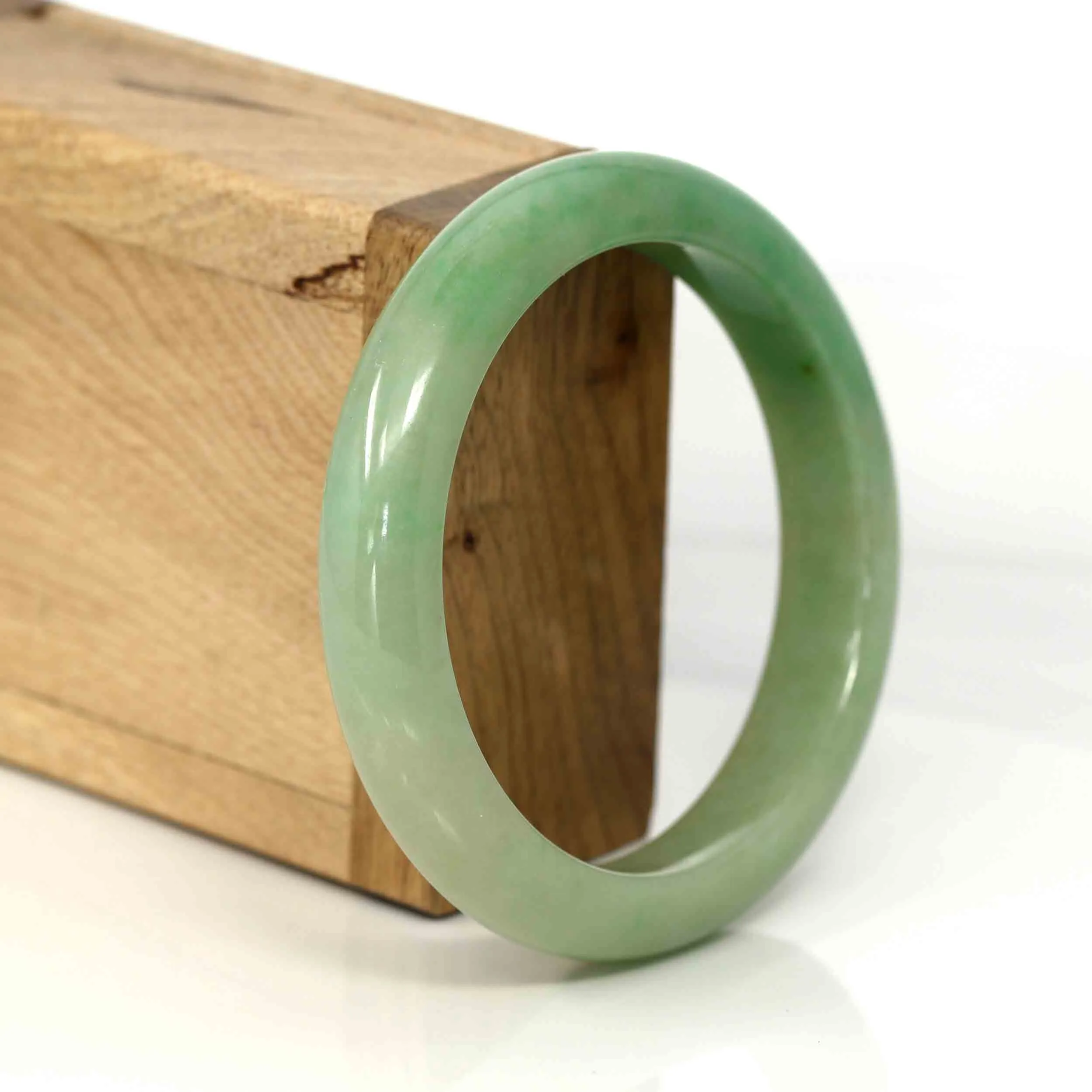 Genuine Burmese Yellowish Green Jadeite Jade Bangle (58.15 mm) #330