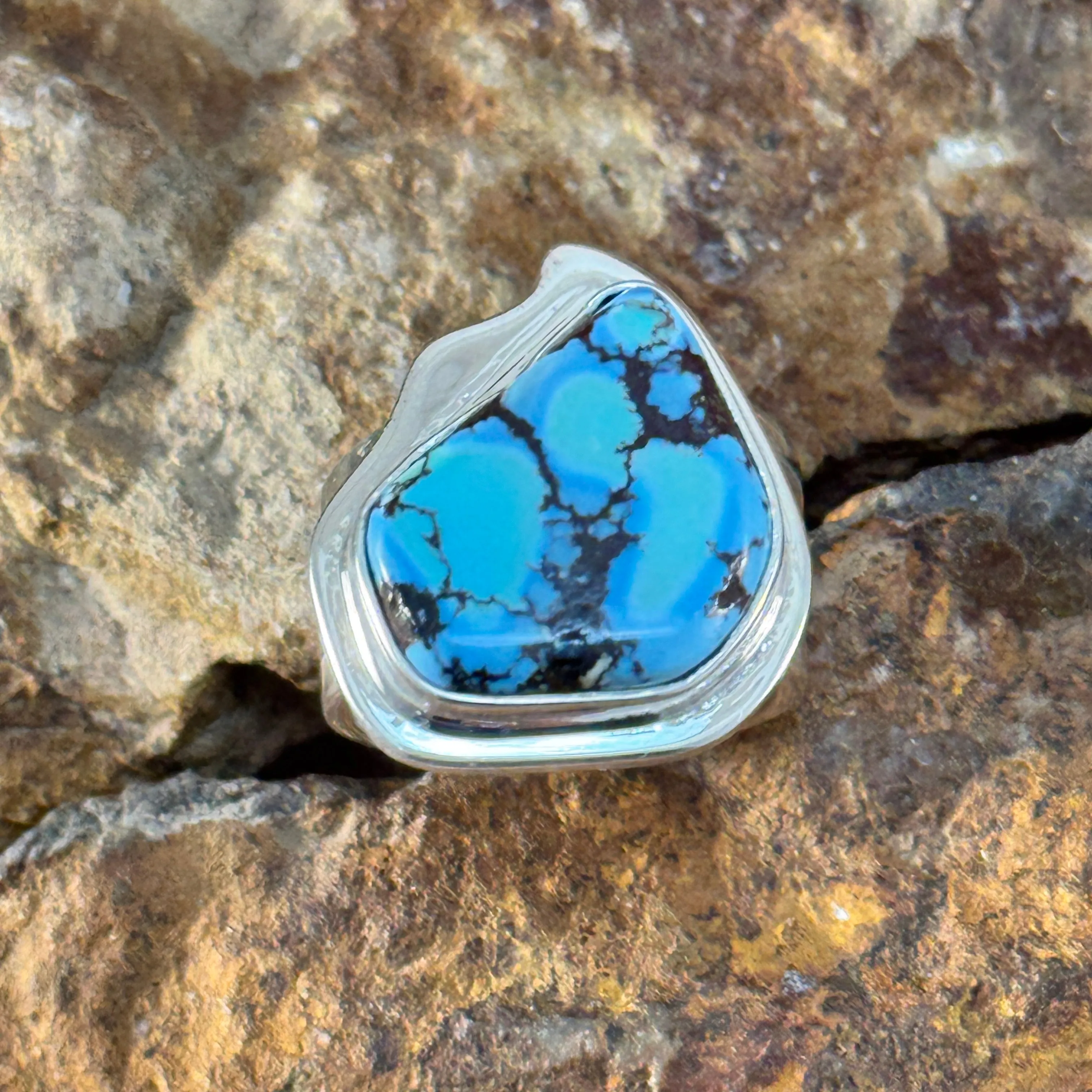 Golden Hill Turquoise Ring by Tommy Jackson - size 10.5