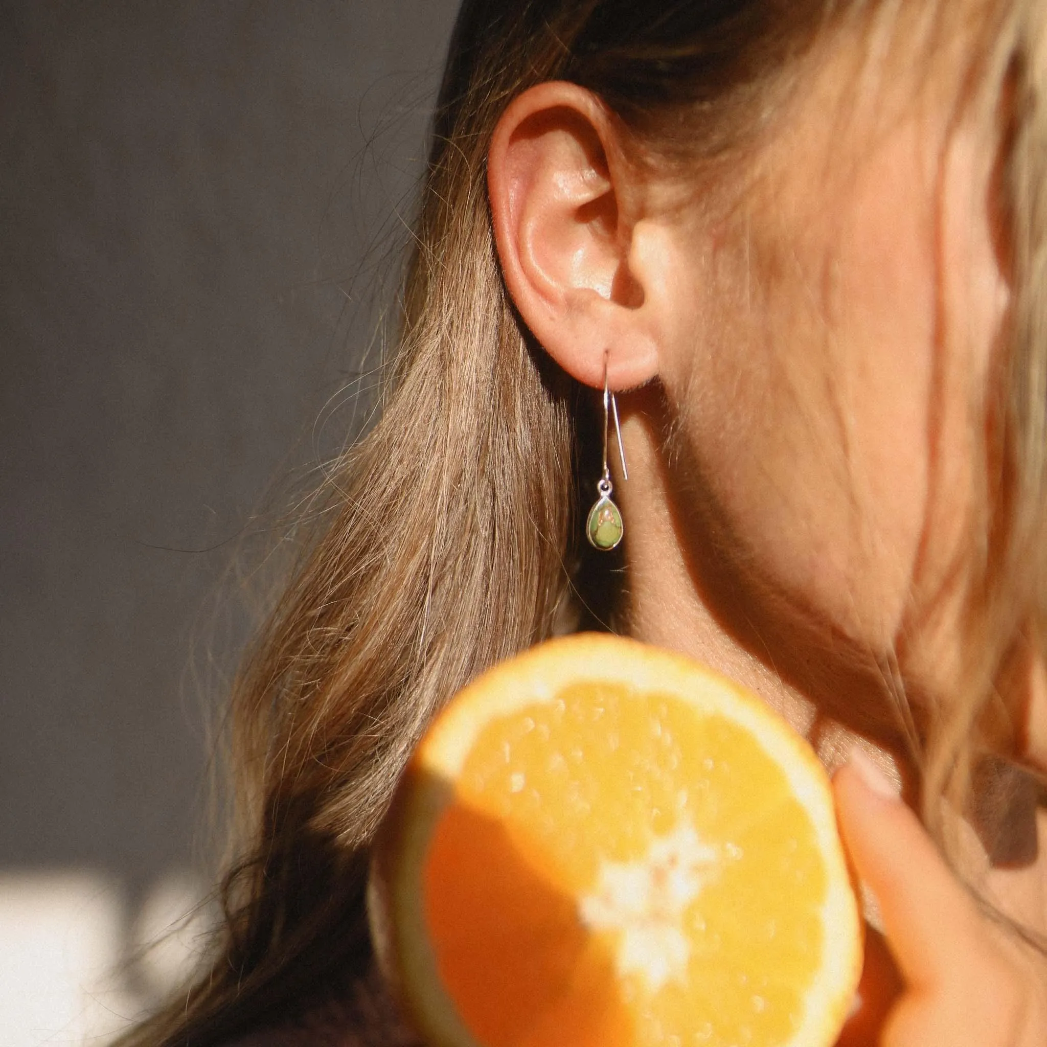 Green Turquoise Drop Earrings