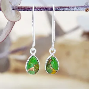 Green Turquoise Drop Earrings