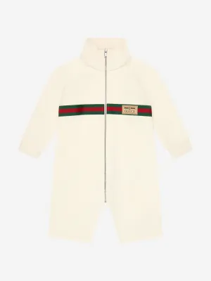 Gucci Baby Web Stripe Romper