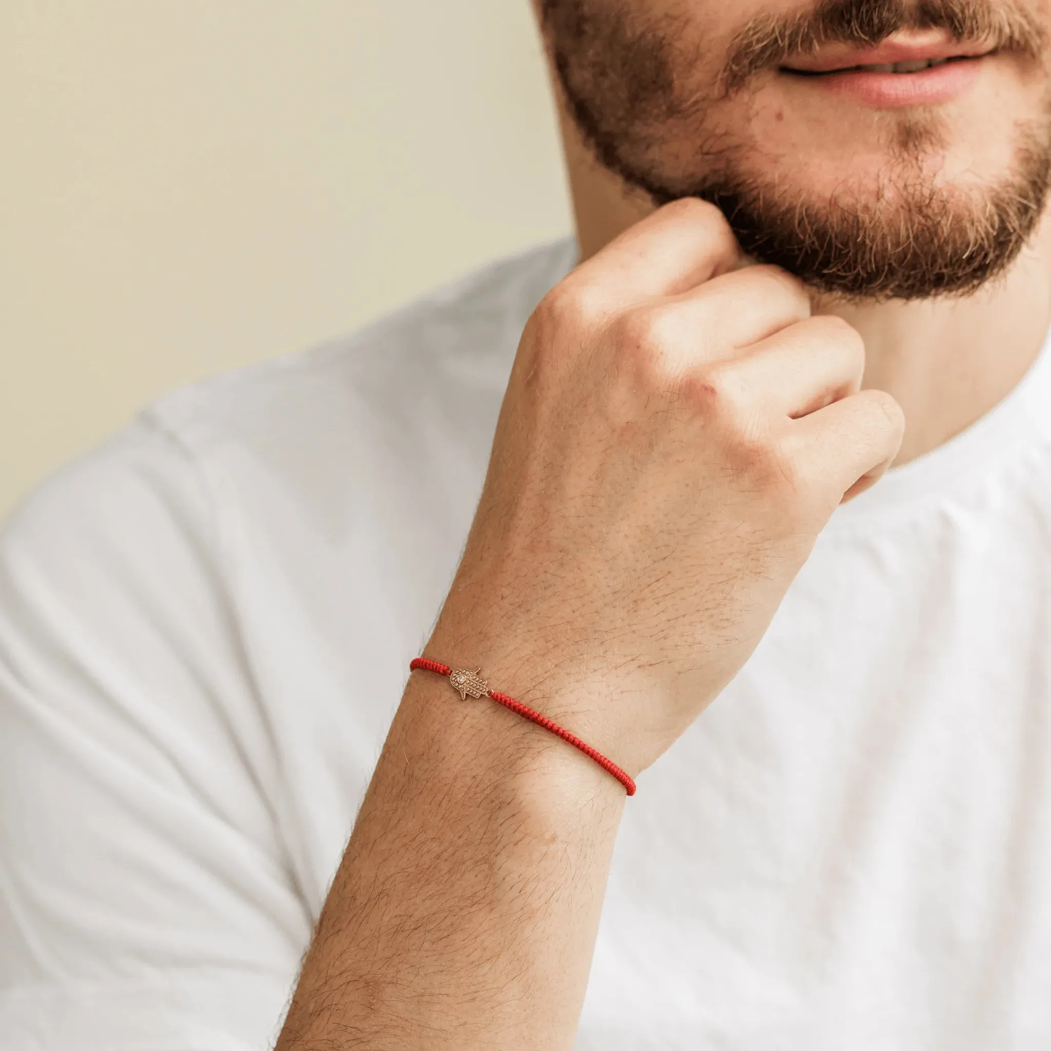 Hamsa [RED] - 14K Yellow Gold