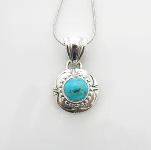 Handmade Sterling Silver Blue Turquoise Pendant