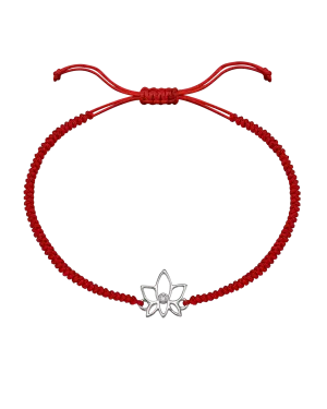 Lotus Flower [RED] - 14K White Gold