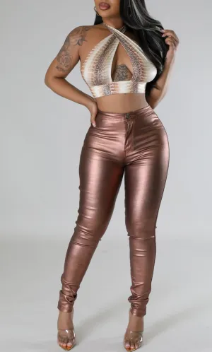 Metallic Mocha Pants