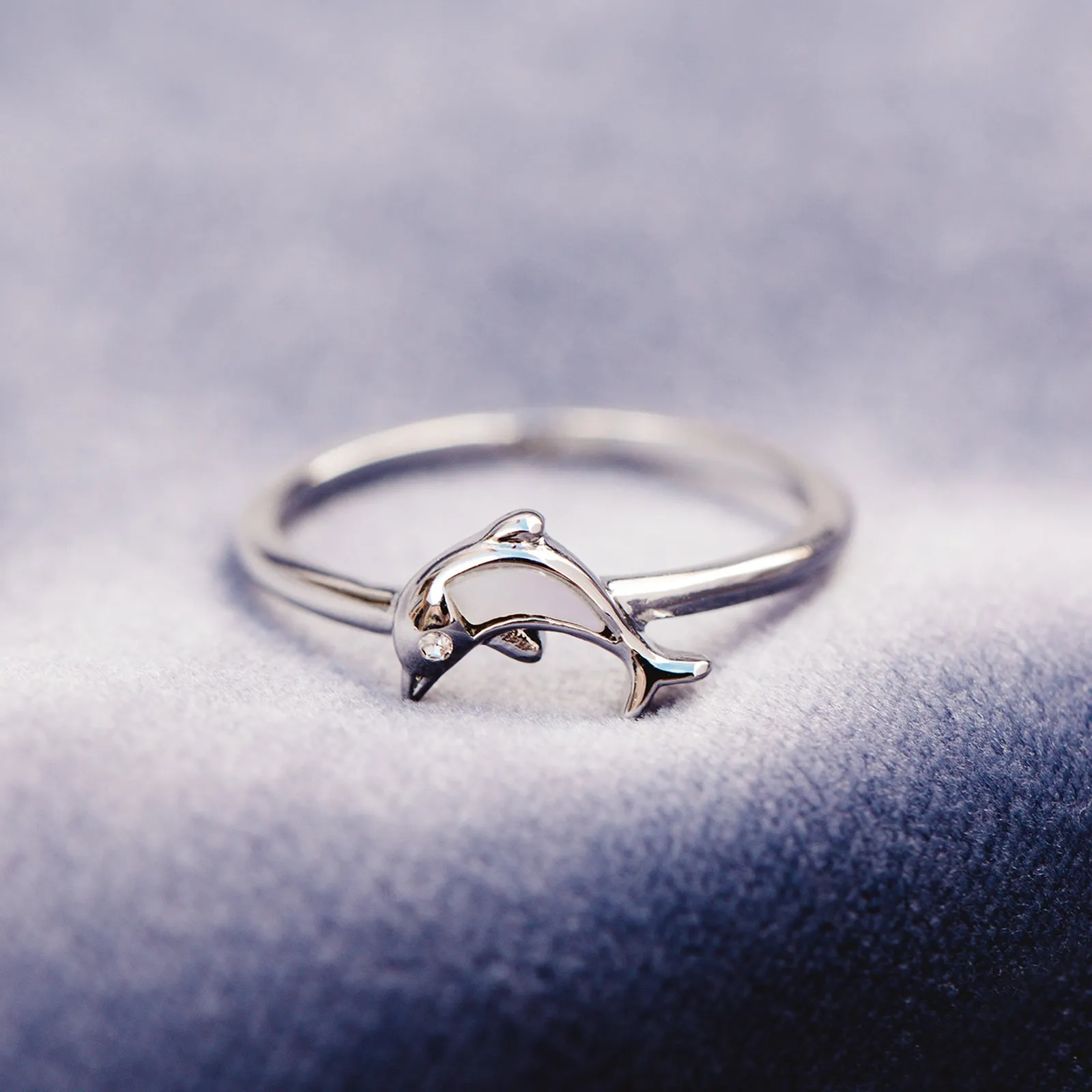 Mother of Pearl Dolphin Ring
