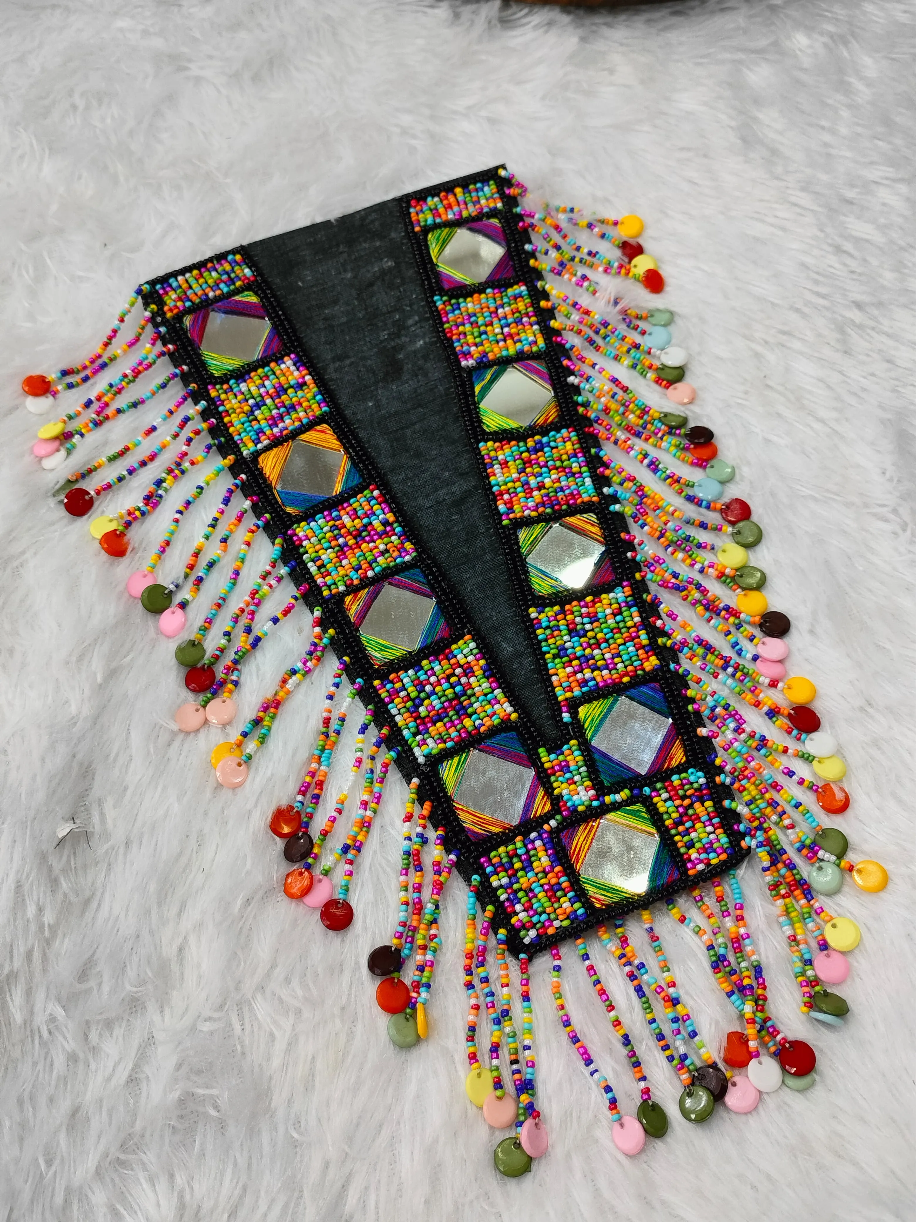 Multicolor Fancy Handwork Neck