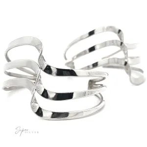Native American Handmade Silver Triple Wave Cuff