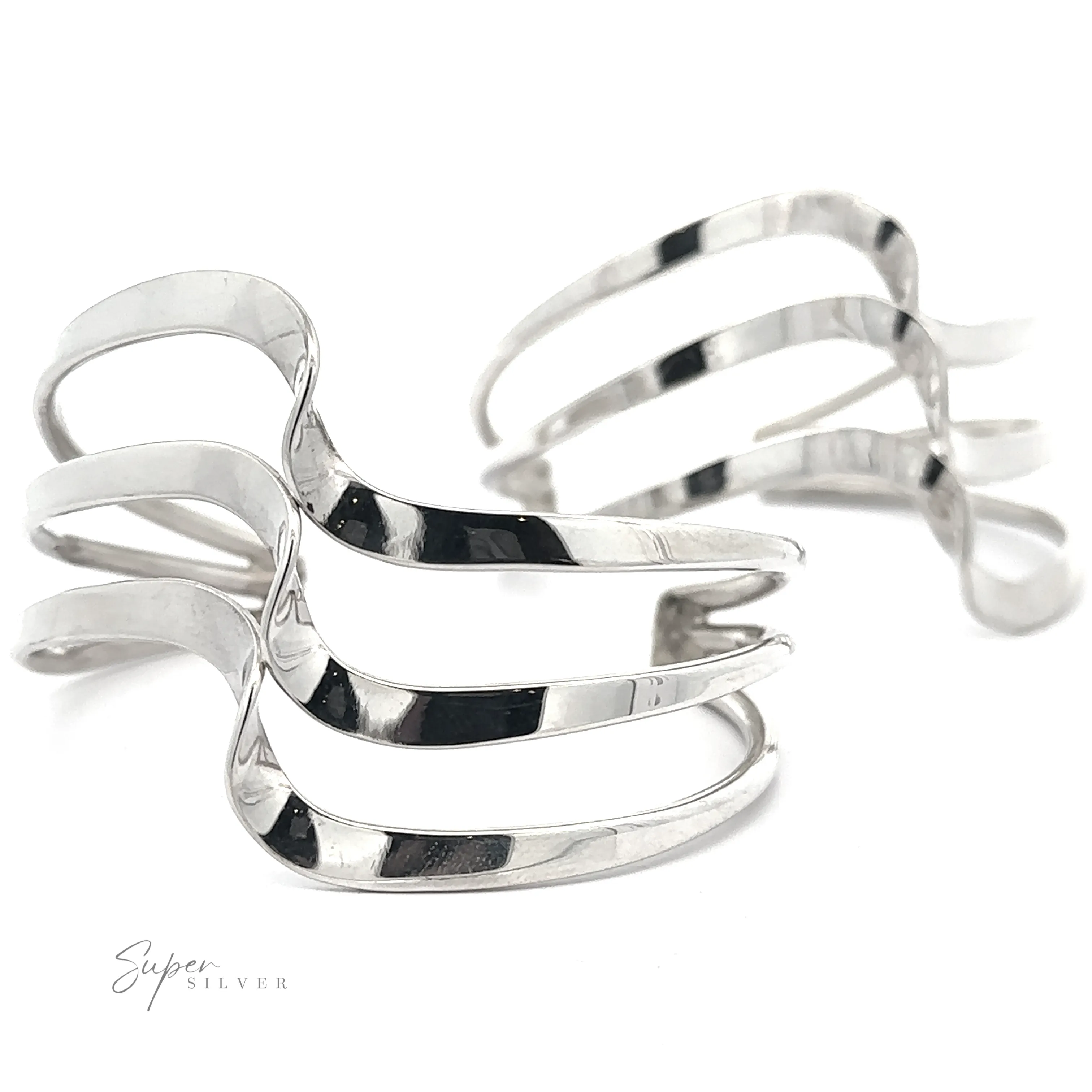 Native American Handmade Silver Triple Wave Cuff