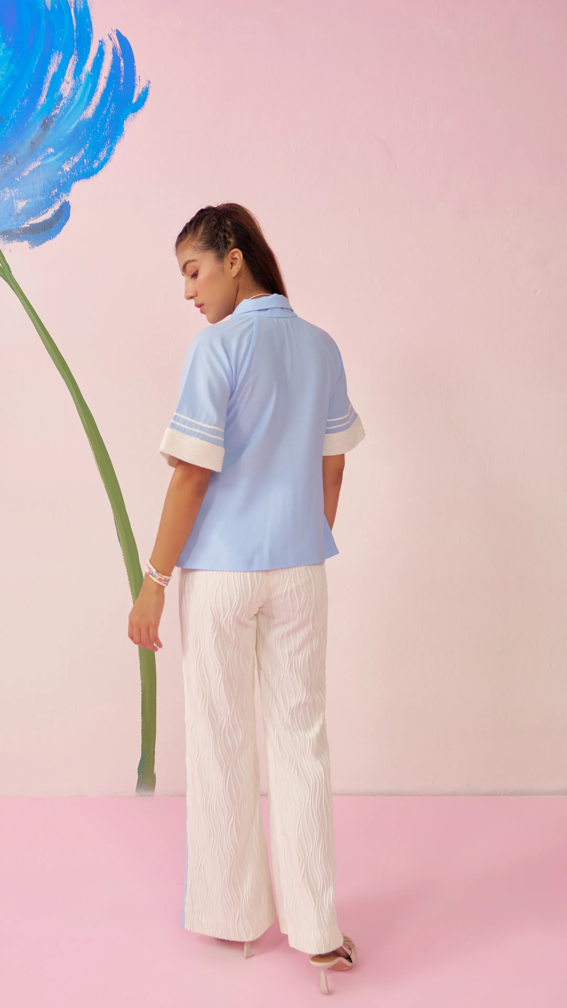 Orchid applique pants