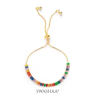 Prismatic Coloured 18K Gold Plated Bracelet