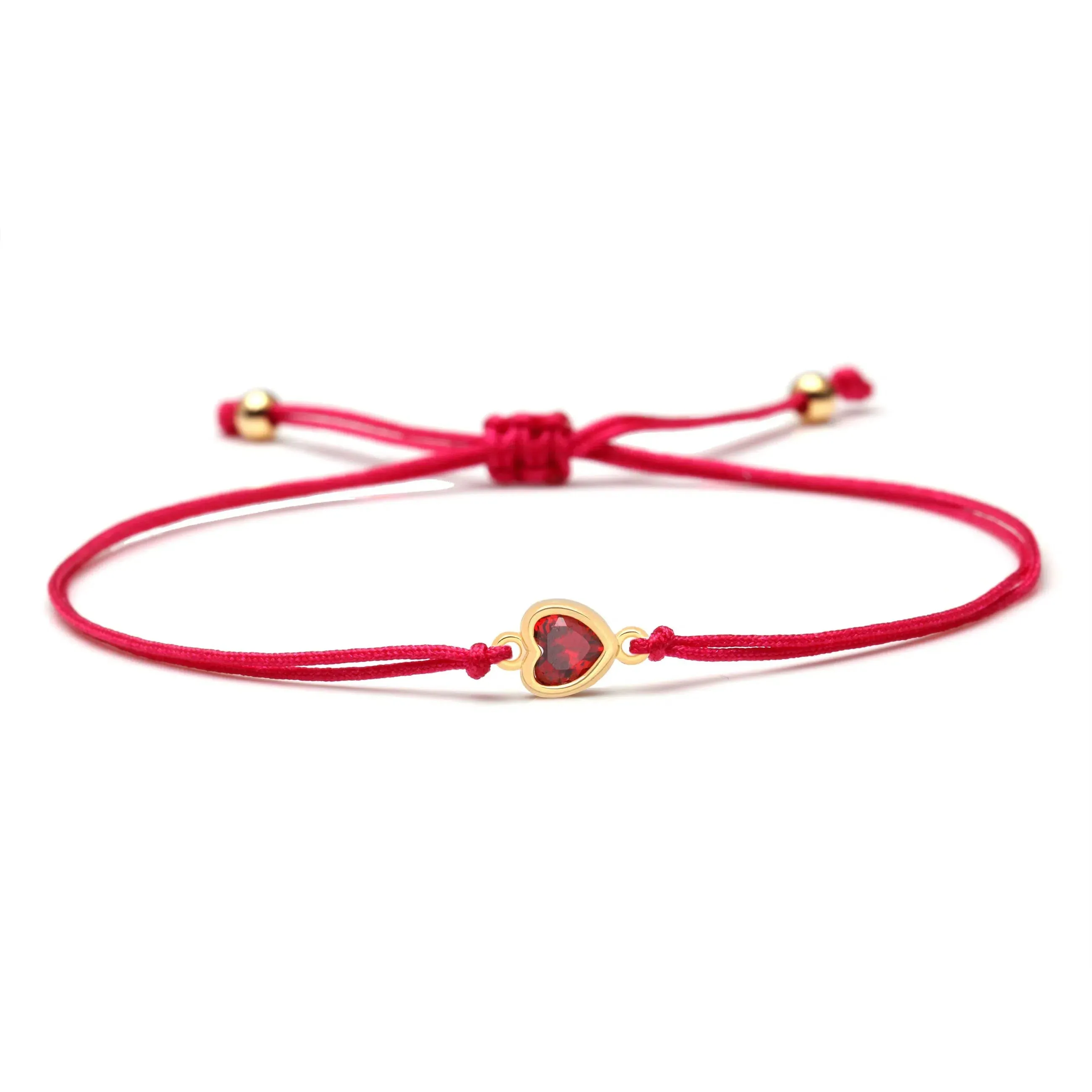Red Natural Stone Copper Peach Love Heart Charm Bracelet for Women and Men with Adjustable Red String Knot and Elegant Design