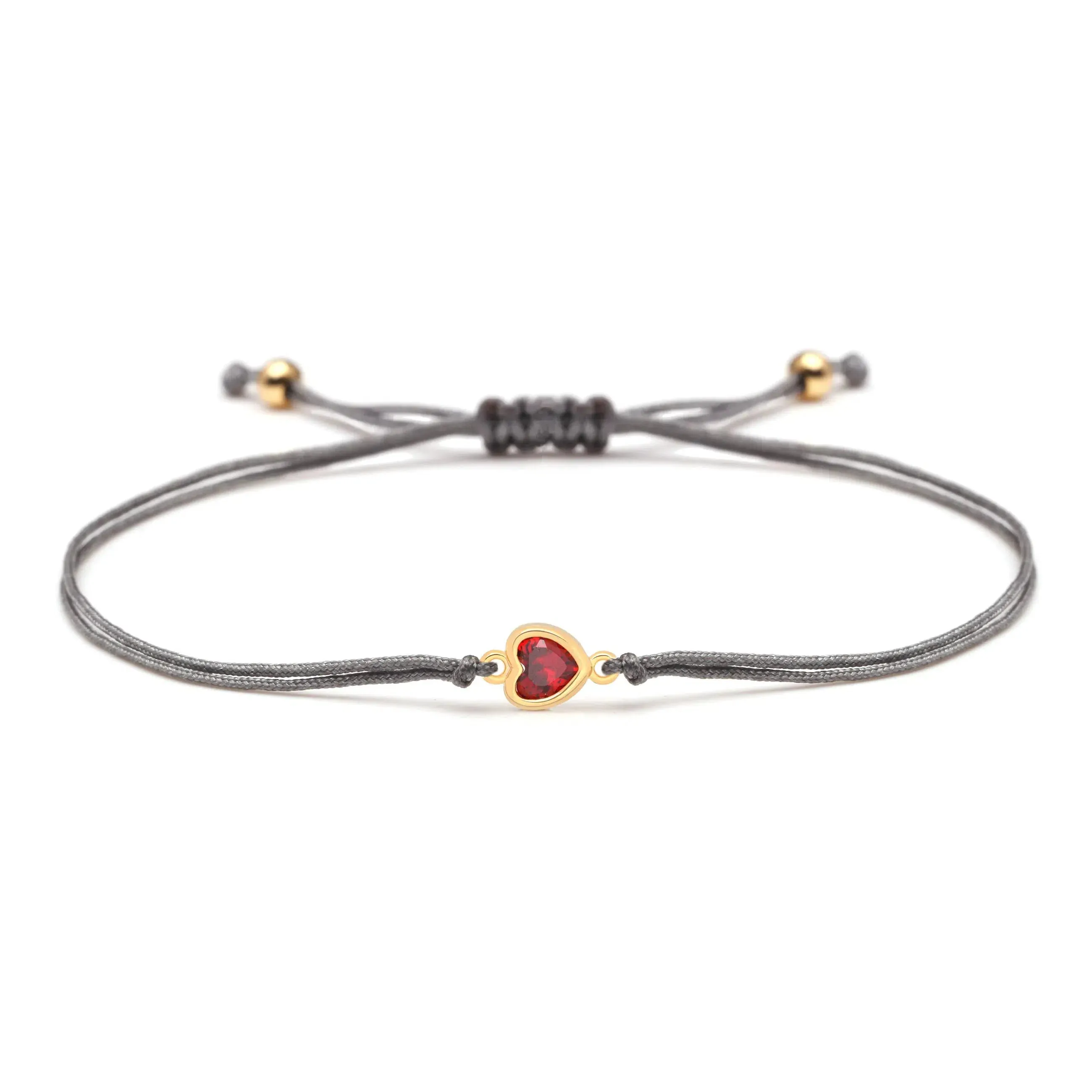 Red Natural Stone Copper Peach Love Heart Charm Bracelet for Women and Men with Adjustable Red String Knot and Elegant Design