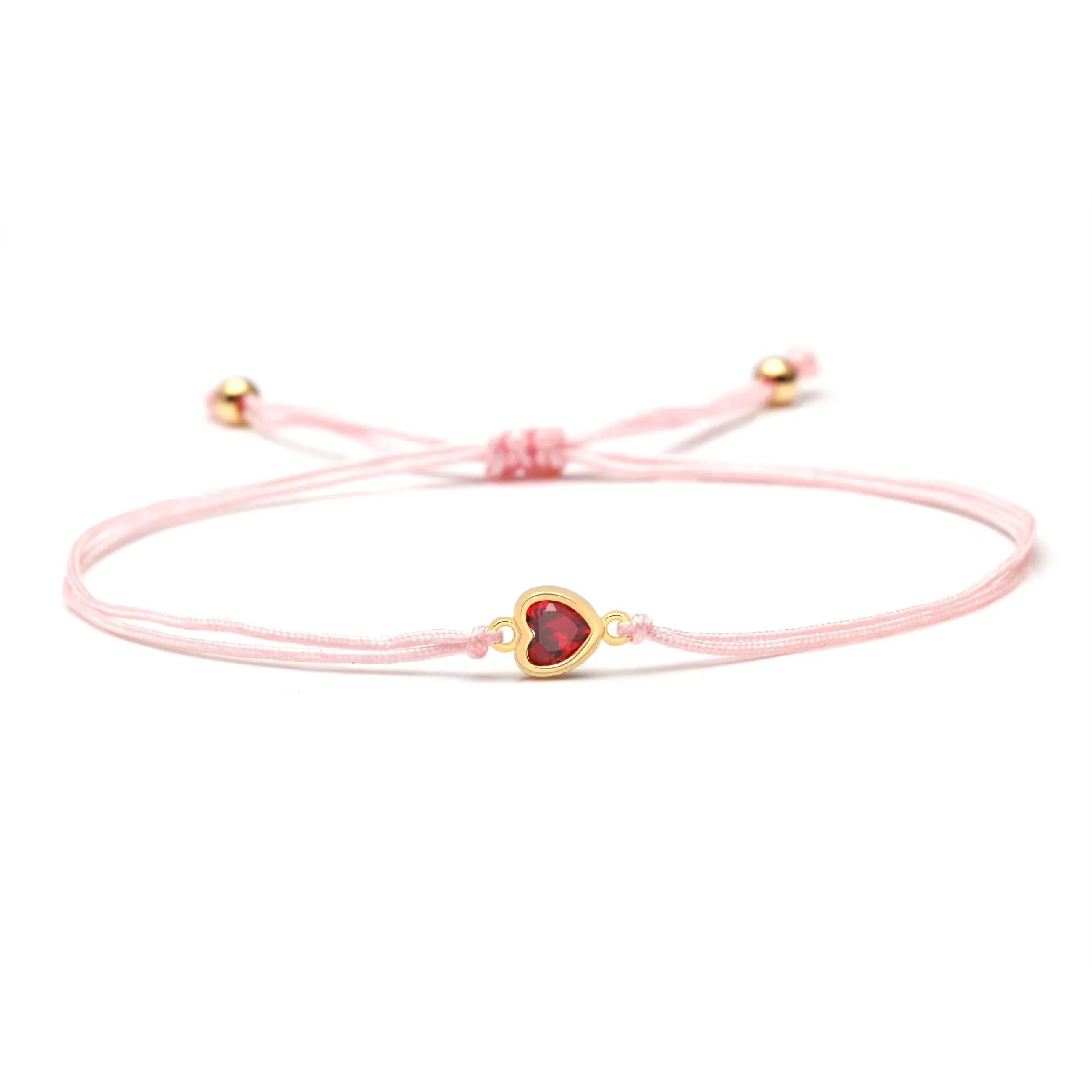 Red Natural Stone Copper Peach Love Heart Charm Bracelet for Women and Men with Adjustable Red String Knot and Elegant Design