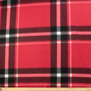 Red Plaid Printed Polar Fleece Design 8